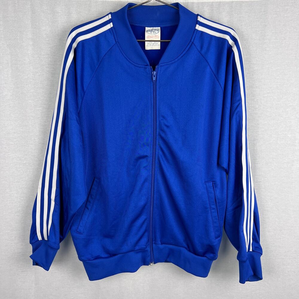 Vintage Track Jacket Mens Blue Striped Athletic Retro Athleisure Blokette